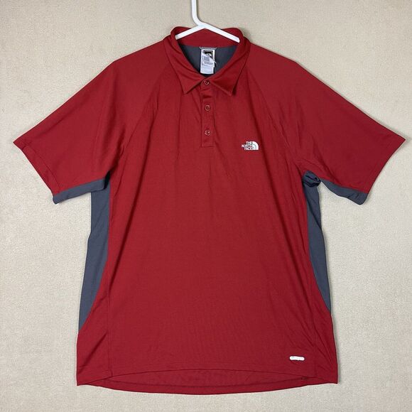 The North Face Polo Shirt Mens Red Extra Large Vapor Wick Large Outdoor‎ Adult - Picture 1 of 11